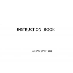 NEW HOME Memorycraft 6000 Instruction Manual (Printed)