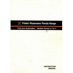 FRISTER + ROSSMANN PANDA MODELS 3, 5 & 6 INSTRUCTION MANUAL (printed)