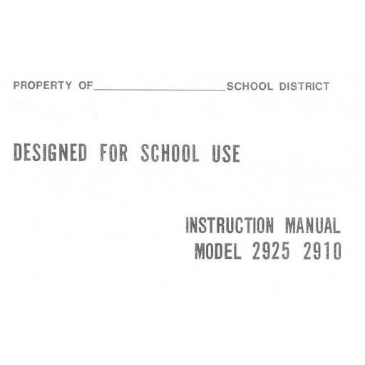 Riccar Model 2910 Instruction Manual (Printed)