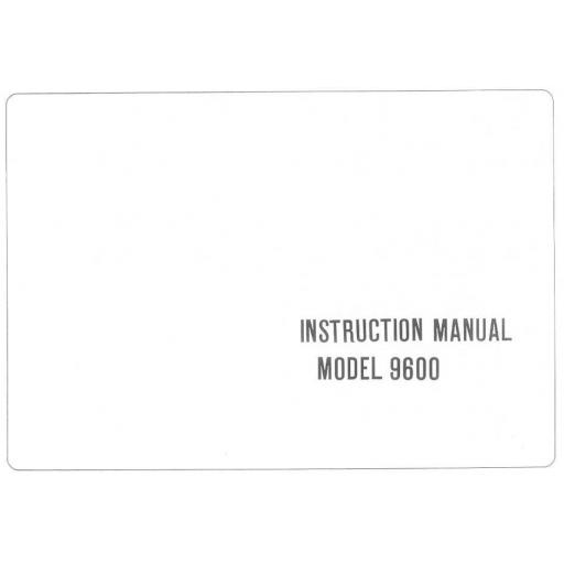 Riccar Model 9600 Instruction Manual (Printed)