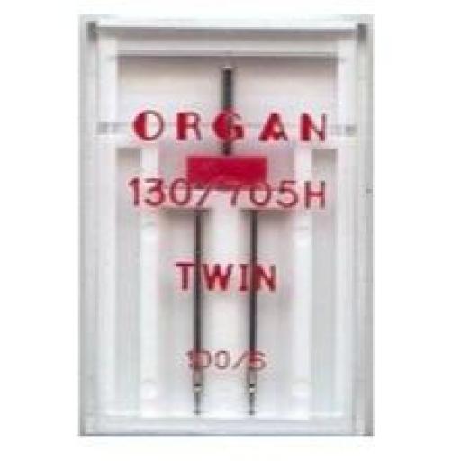 ORGAN Sewing Machine Needles Twin 100/6