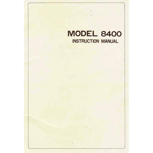 RICCAR 8400 Instruction Manual (Printed)