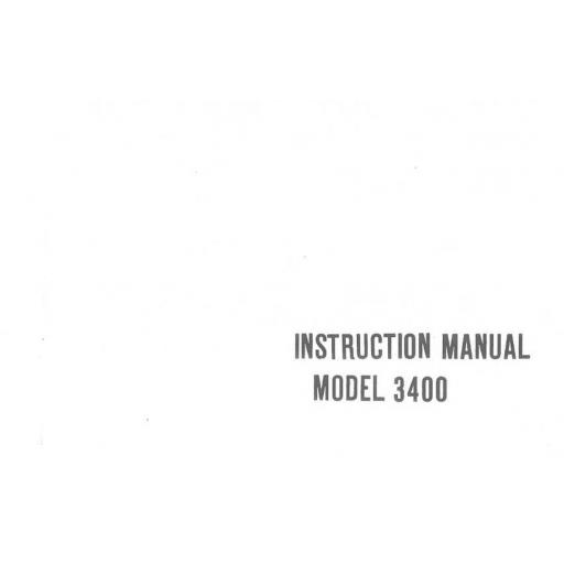 Riccar Model 3400 Instruction Manual (Printed)