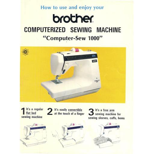 Brother Computer Sew 1000 Instruction Manual (Printed)