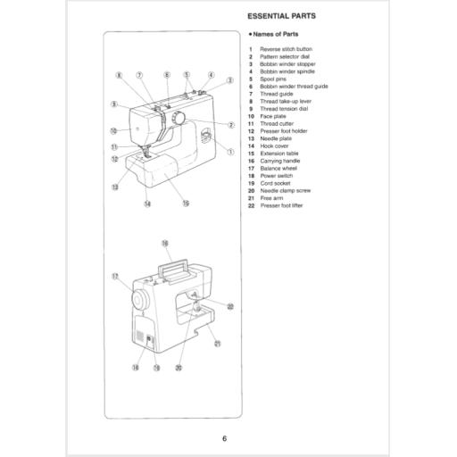 Janome JF1004 Diagram.png