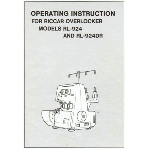 Riccar RL  924 Overlocker Instruction Manual (Download)